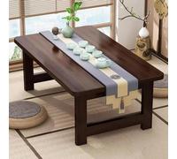 Mesa baja plegable de bambú para sentarse en el suelo, altar de meditación japonés, no necesita montaje, perfecta para sala de estar y oficina, diseño que ahorra espacio