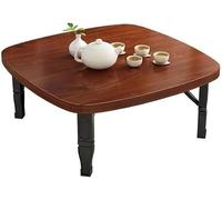 Mesa baja plegable de estilo japonés que ahorra espacio, cuadrada, para té, café, comedor, escritorio pequeño para sentarse en el suelo, dormitorio, ventana de bahía, sala de té al aire libre (80 x 80