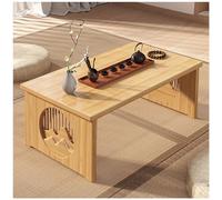 Mesa baja plegable japonesa para sala de estar y comedor, decoración del hogar, 60 x 40 x 30 cm, color madera natural, diseño versátil para té y relajación