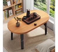 Mesa Baja Plegable Sin Ensamblaje, Mesa De Té Baja Japonesa De Madera Maciza, para Tatami(A,80cm)