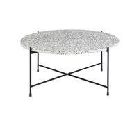 Mesa baja redonda de diseño en terrazzo y metal negro D81 cm MEZZO