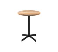 Mesa bistró redonda en madera maciza y metal negro D60 cm MEERA