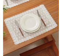 Mesa bordada de algodón puro para camino con intrincados patrones florales y detalles huecos para decoración elegante del hogar, cocina, comedor, 150 cm de longitud (30 x 45 (mantel individual)