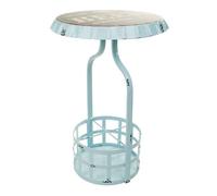 Mesa botellero de metal azul 42x42x60