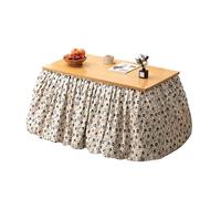 Mesa Calefactada Para Invierno, Plegable, Calefactor De Invierno De Perfil Bajo, Uso Versátil Como Mesa De Centro O Mesa Auxiliar, Calefacción Para Salón (madera/marrón)(White-A,150*70*65cm)