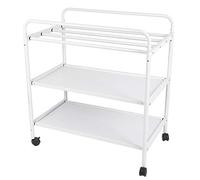 Mesa cambiador plegable, cómoda cambiador para bebé con cinturón de seguridad y almacenamiento, 84 x 72 x 90 cm, color blanco