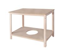 Well Home MOBILIARIO & DECORACIÓN Mesa Camilla en Estructura de Madera, Acabado SIN Barniz, L:100 x F:60 x H:75 cm