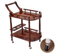 Mesa Carrito Camarera Carro De Servicio 2 Niveles Madera Maciza Móvil Cocina Mudo Rueda De Goma De Metal Organizador Estantería De Vino, Carga 60 Kg (Size : 60x40x80cm)
