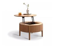 Mesa central de madera maciza, mesa de centro elevable, madera original, mesa de té redonda creativa para departamento pequeño, mesa de té moderna y simple de almacenamiento, mesa de té pequeña para