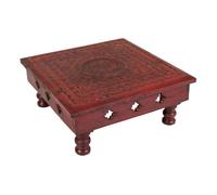 Mesa centro de madera roja 33x33x14