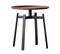 Mesa centro salón Mesa auxiliar redonda pequeña, mesa de centro, decorativa, mesita noche, moderna for sala estar, dormitorio, oficina, espacios pequeños, 19 pulgadas profundidad x ,6 alto(Bruin)