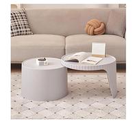 Mesa centro salón Moderna mesa de centro plegable anidada, mesas redondas escalables for sala estar, cafetería, central elegante, decorativas apilables, que se expanden hasta 41.3" centro(Grey)