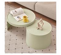 Mesa centro salón Moderna mesa de centro plegable anidada, mesas redondas escalables for sala estar, cafetería, central elegante, decorativas apilables, que se expanden hasta 41.3" centro(Green)