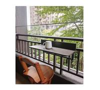 Mesa colgante ajustable para balcón al aire libre, mesa auxiliar plegable de aluminio para muebles de balcón y espacio de trabajo temporal, metal marrón (80 x 27 cm (largo x ancho x ancho)