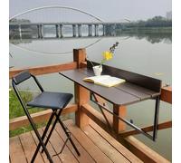 Mesa colgante ajustable para balcón con barandilla, mesa de bar plegable para uso al aire libre, mesa de terraza que ahorra espacio, escritorio flotante para espacios pequeños