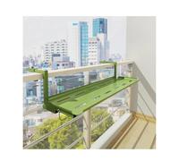 Mesa colgante ajustable para barandilla de balcón, escritorio multifuncional que ahorra espacio para uso en interiores y exteriores, capacidad de carga de 68 kg (verde, 90 x 25 cm)
