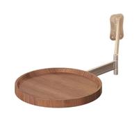 Mesa colgante plegable de pared con bandeja redonda extensible giratoria de 180°, estante lateral flotante que ahorra espacio, diseño abatible para comedor (acabado nogal)