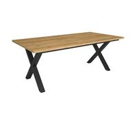 Mesa comedor, mesa fija cocina y salón, 194x90x74cm, para 10 comensales, muebles comedor, estilo industrial, roble 90 cm