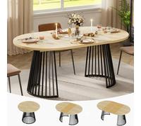 Mesa Comedor Ovalada Extensible,Mesa Extensible Redonda Madera para 4-8 Personas Mesa de Cocina Extensibl para la Sala de Estar y el Comedor,Sala de Reuniones,100-180*100*75CM,Enviado en 2 Paquetes