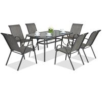 Mesa comedor para jardín Modena Gris para 6 plazas Garden Point