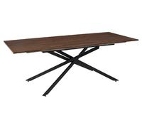 HOME DECO FACTORY Mesa Extensible Contemporánea 6 a 8 Personas Marrón | Acacia, mesa extensible contemporánea, 6 a 8 personas, diseño robusto, comedor, 150x210 cm, marrón y negro