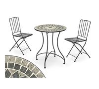 Mesa con 2 sillas Ibergarden Mosaico-Forja Negro Gris - Marca: Ibergarden - EAN: 8430852104441