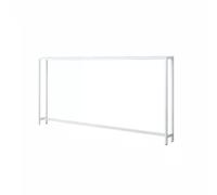 Mesa consola bicapa blanca - Mesa auxiliar de pasillo para sala de estar, sofá y cama con estante doble, 150 x 15 x 75 cm, diseño minimalista moderno, solución de almacenamiento versátil
