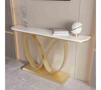 Mesa consola con base de metal de mariposa y parte superior de piedra, elegante diseño estrecho para muebles de entrada y sala de estar