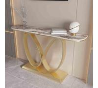 Mesa consola con base de metal de mariposa y parte superior de piedra, elegante diseño estrecho para muebles de entrada y sala de estar