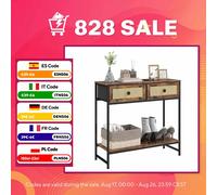 HOMCOM Mesa Consola Mueble Recibidor 2 Cajones 80x30x75 cm Marrón Rústico