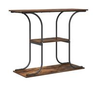 Mesa consola con estante roble ahumado 101 x 35 x 80.5 cm