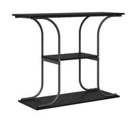 Mesa consola con estante roble negro 101 x 35 x 80.5 cm