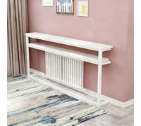 Mesa consola con estantes abiertos de 2 niveles para sala de estar, cocina, dormitorio, estante de cubierta de radiador, 180 x 15 x 80 cm