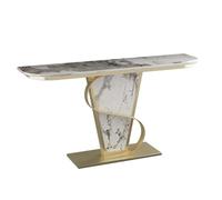Mesa Consola, Consola Recibidor, Mesa De Entrada, Mueble Recibidor, Con Estructura De Metal, Mesa De Sofá Estrecha Para Sala De Estar, Para Recibidor, Sala De Estar, Pasillo(Gold A,100cm/39.4in)