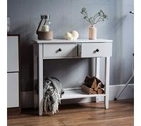 Mesa Consola de 2 cajones con estantería Home Discount Windsor Consola de 2 cajones, Mesa 74 x 80 x 30 cm Blanco
