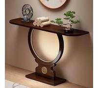 Mesa consola de bambú con luz LED, mesa de acento contemporánea de 47.2 pulgadas para pasillo y sala de estar, muebles modernos, mesa auxiliar elegante