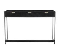 Mesa consola de diseño con cajones negros y dorados 115 cm AVIDAN