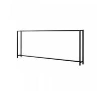 Mesa consola de doble capa negra, mesa de pasillo delgada y mesa auxiliar para sala de estar, sofá y dormitorio, diseño de estante doble, 140 x 15 x 75 cm, decoración moderna para el hogar