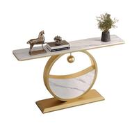 Mesa consola de entrada con marco de metal de hierro atrevido, diseño de losa de roca de granja para pasillo, dormitorio, sala de estar, vestíbulo, soporta 100 kg