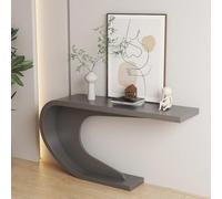 Mesa consola de entrada de estilo Art Déco, mesa auxiliar de al carbono | Mesa expositora decorativa única en forma de C, ideal para salón, entrada, pasillo y recibidor(Gray,140cm/55.1in)