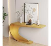 Mesa consola de entrada de estilo Art Déco, mesa auxiliar de al carbono | Mesa expositora decorativa única en forma de C, ideal para salón, entrada, pasillo y recibidor(Gold,120cm/47.2in)
