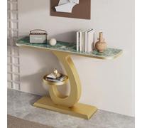 Mesa Consola de Entrada de Lujo/Mesa Consola de Estilo Moderno, con Base de Metal, Mesa Decorativa Estrecha para Colocar detrás del sofá, para Sala de Estar(N,80cm/31.5in)