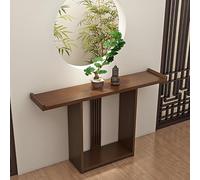 Mesa consola de entrada de madera marrón con almacenamiento elegante mesa de entrada para sala de estar, pasillo o detrás del sofá, 140 x 30 x 80 cm