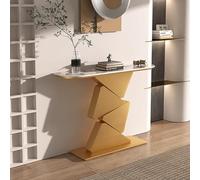 Mesa consola de entrada de mármol negro, mesa de sofá moderna para sala de estar, vestíbulo, entrada, pasillo, decoración del hogar, oro, 100 cm