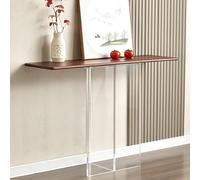 Mesa Consola de Entrada, Mesa de sofá geométrica de Entrada, Estrecha Larga, Mesa de Acento contemporáneo para Sala de Entrada, para Sala de Estar, Pasillo, Entrada(Transparent,80cm/31.5in)