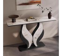 Mesa consola de entrada para decoración del hogar, diseño de losa de roca de lujo con base negra para pasillo, dormitorio, sala de estar, vestíbulo