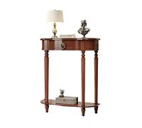 Mesa consola de madera maciza con cajón, mesa de entrada estrecha vintage para sala de estar, mesa auxiliar alta para comedor, 60 cm (color: A)