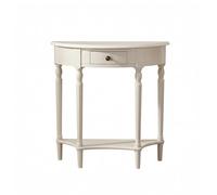 Mesa consola, de madera maciza con cajón, mesa de entrada semicircular para sala de estar, pasillo, vestíbulo, 39.3 x 15.9 x 34.6 pulgadas