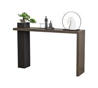 Mesa consola de madera, moderna entrada, sofá y mesa auxiliar con marco de metal y macetero para decoración del hogar, ideal para pasillo y detrás del sofá