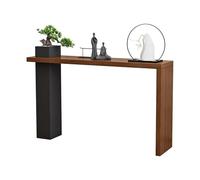 Mesa consola de madera, moderna entrada, sofá y mesa auxiliar con marco de metal y macetero para decoración del hogar, ideal para pasillo y detrás del sofá